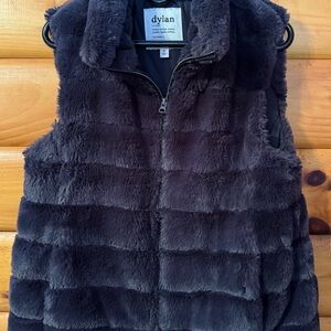 dylan Fur Love Faux Fur Puffer Vest - Blue Gray